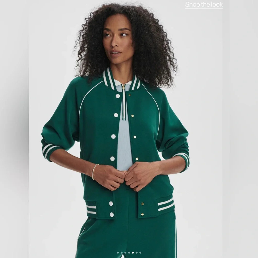 Varley Jepson Club Tennis Jacket • Court Club Logo • Forest/White • NWT • S - Picture 8 of 12